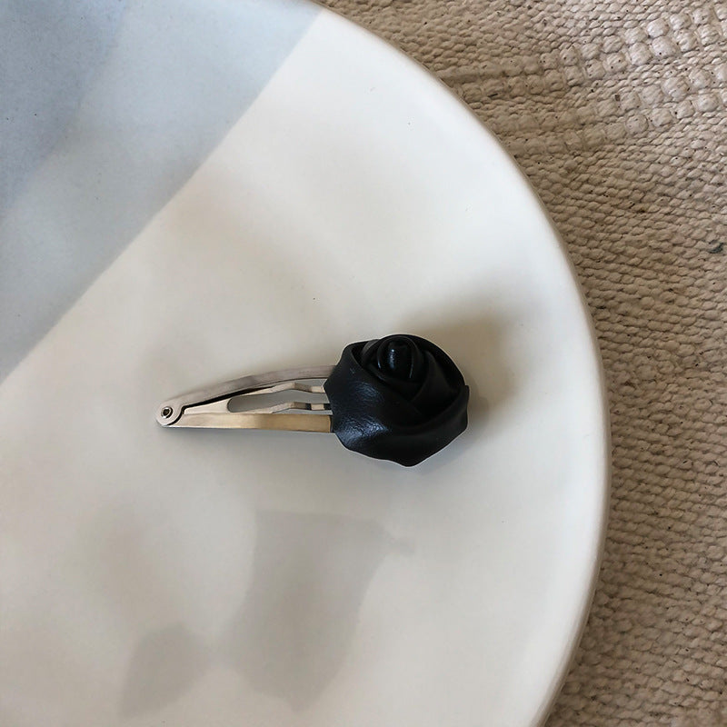 Women's Sweet Flower Pu Leather Hair Clip Hair Tie