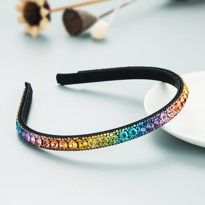 korean fashion simple color rhinestone headband