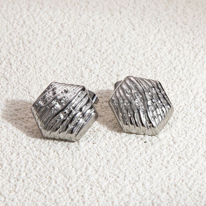 1 Pair Vintage Style Classic Style Geometric Heart Shape Plating 304 Stainless Steel Ear Studs