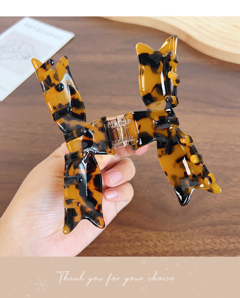 Women's Elegant Color Block Acetic acid sheets Bowknot Hair Claws