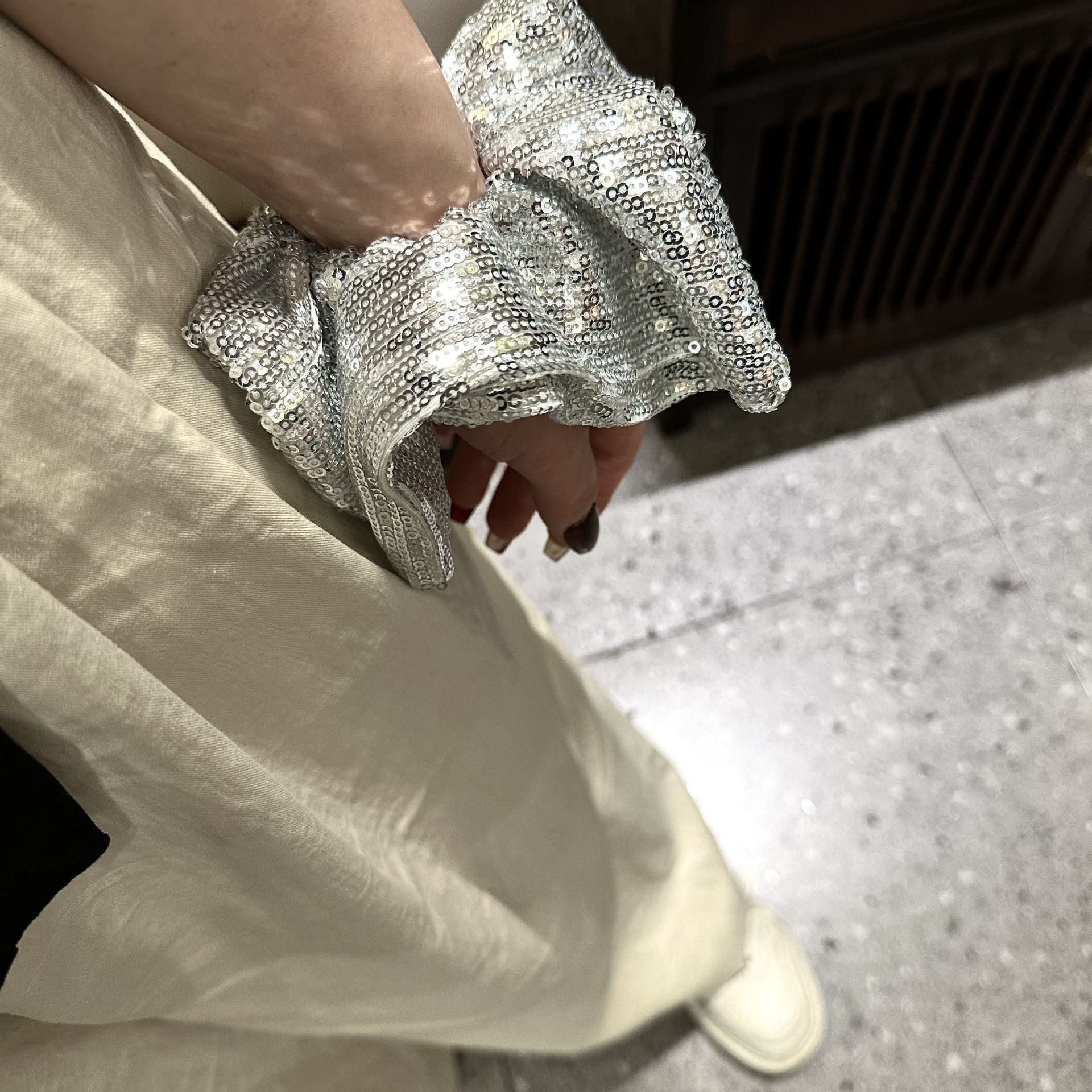 Women's Shiny Solid Color Sequins Hair Tie