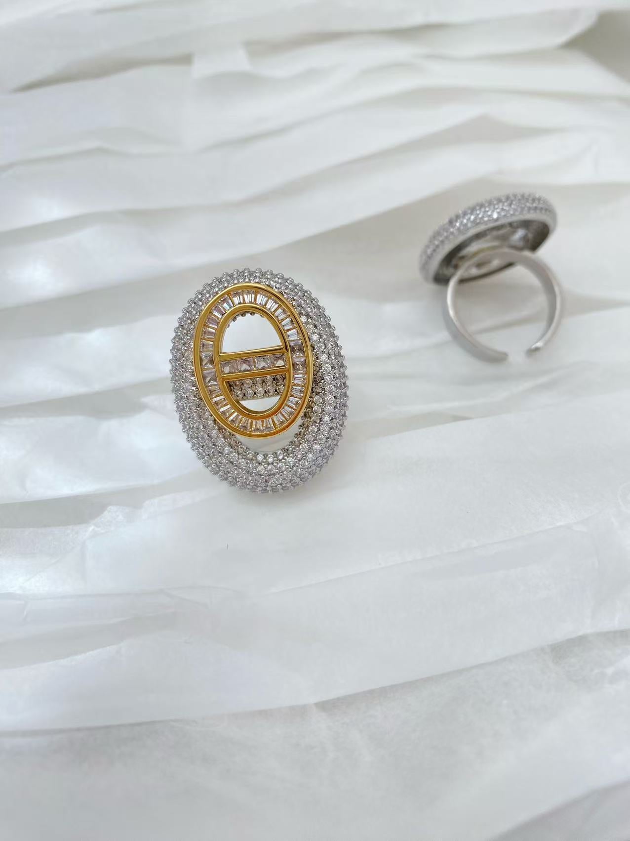 Jewelry Vintage Style Classic Style Geometric Copper Zircon Plating Open Rings