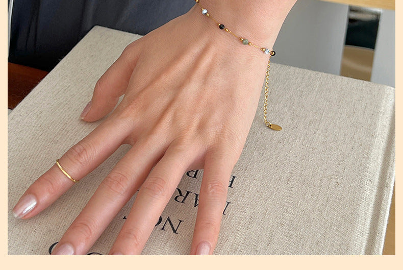 Jewelry Simple Style Geometric Titanium Steel Plating Bracelets Necklace