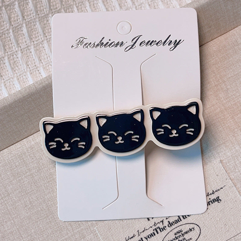 Women's Cartoon Style Cat Acetic acid sheets Hair Clip