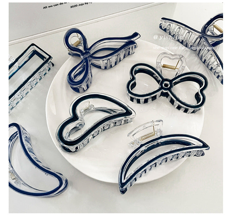 Casual Simple Style Heart Shape Bow Knot Arylic Alloy Hair Claws 1 Piece