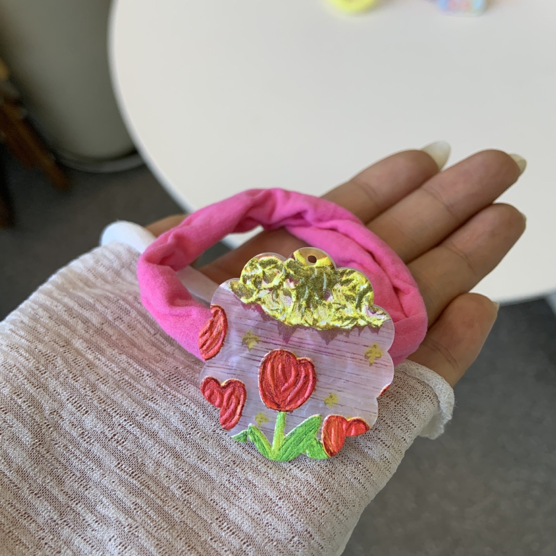 Women's Cartoon Style Flower Arylic Hair Tie