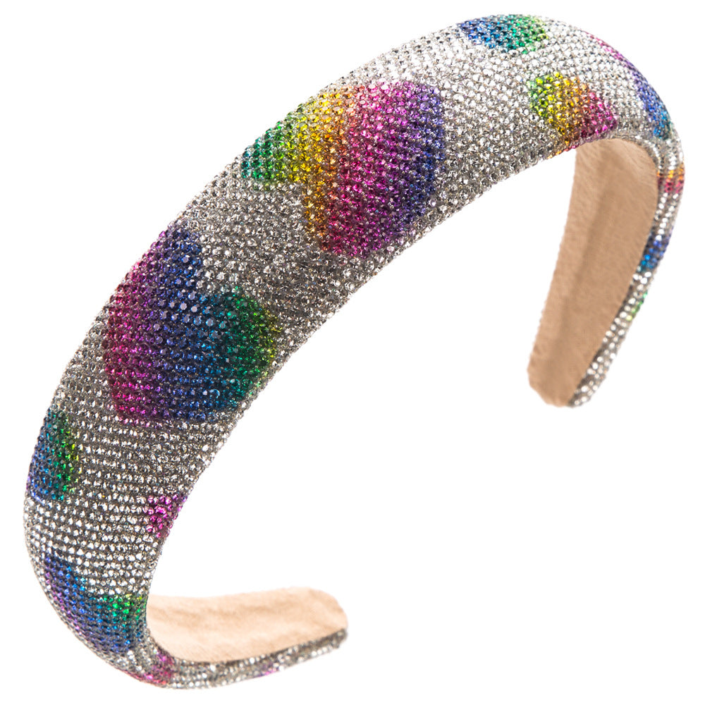 Women's Simple Style Color Block Cloth Inlay Rhinestones Hair Band