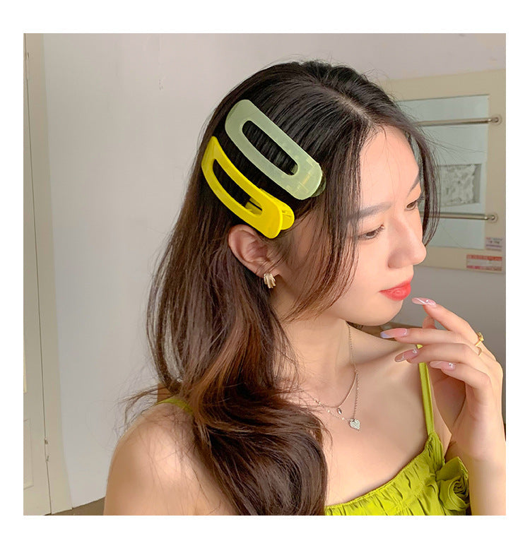 fashion solid color green new hairpin cosmetic clip hair ornaments