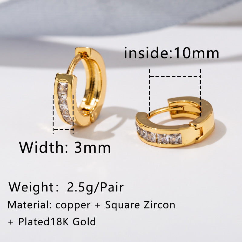 1 Pair Elegant Simple Style Geometric Copper Zircon Earrings