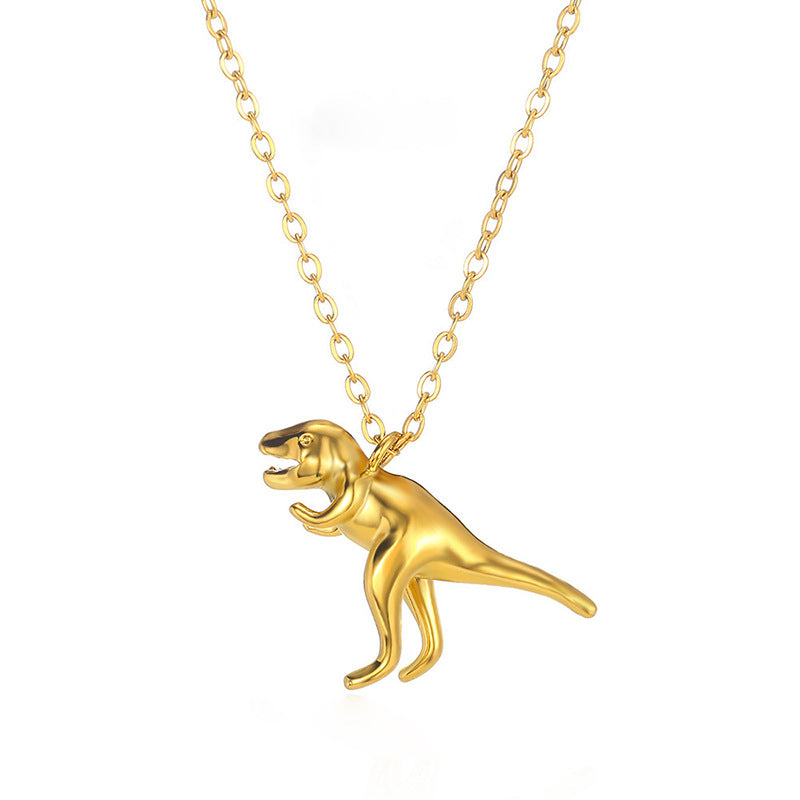 Jewelry Cute Hip-Hop Dinosaur Titanium Steel Plating Pendant Necklace