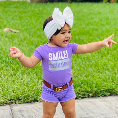 fashion children's solid color double-layer bowknot hairband
