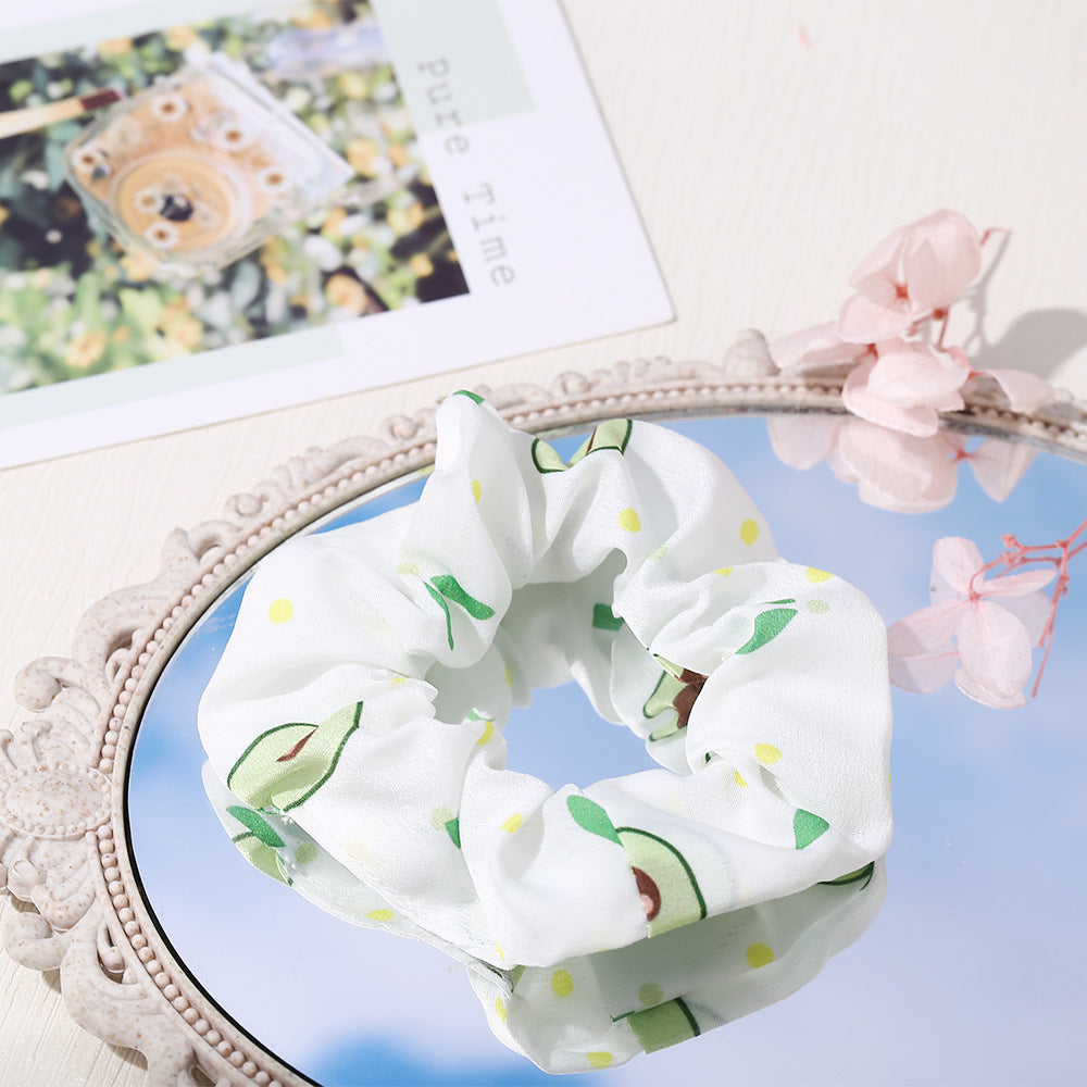 fashion floral fruit printing hair scrunchies