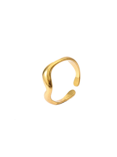 Jewelry Retro Floral 304 Stainless Steel Plating Open Rings