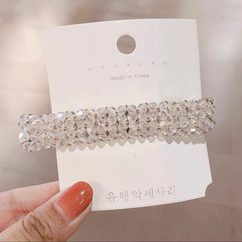 fashion geometric glass metal hair clip 1 piece