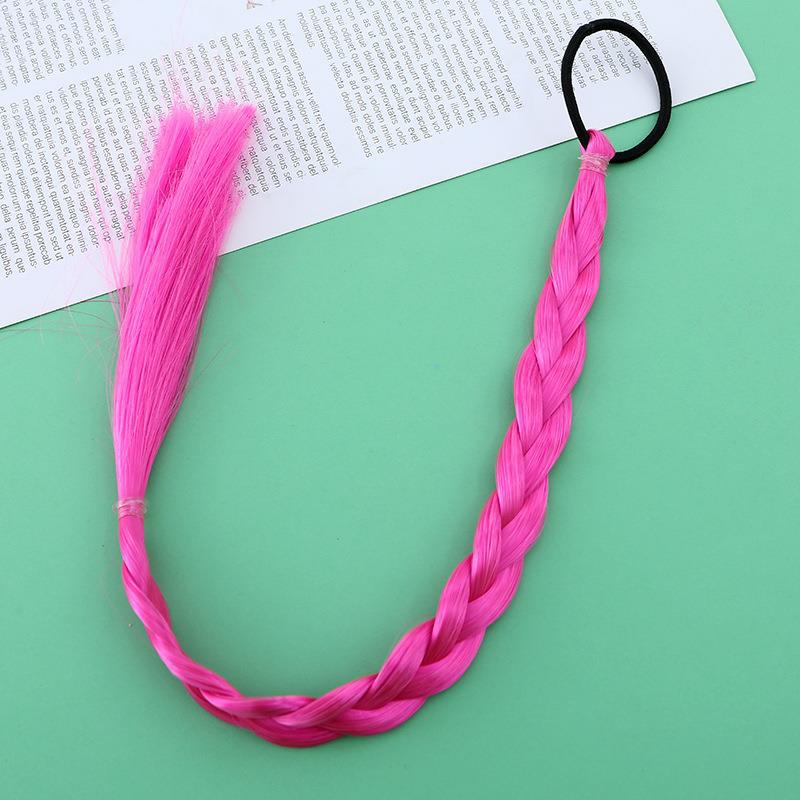 Girl'S Solid Color Braid Chemical Fiber Filament Hair Tie