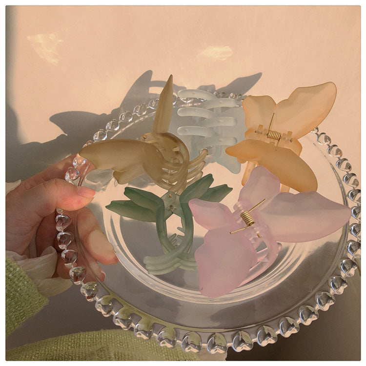 Women's Sweet Butterfly Plastic Stoving Varnish Hair Claws