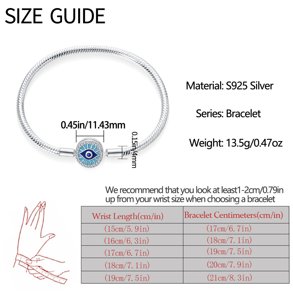 Copper Silver Plated Devil's Eye Bracelets