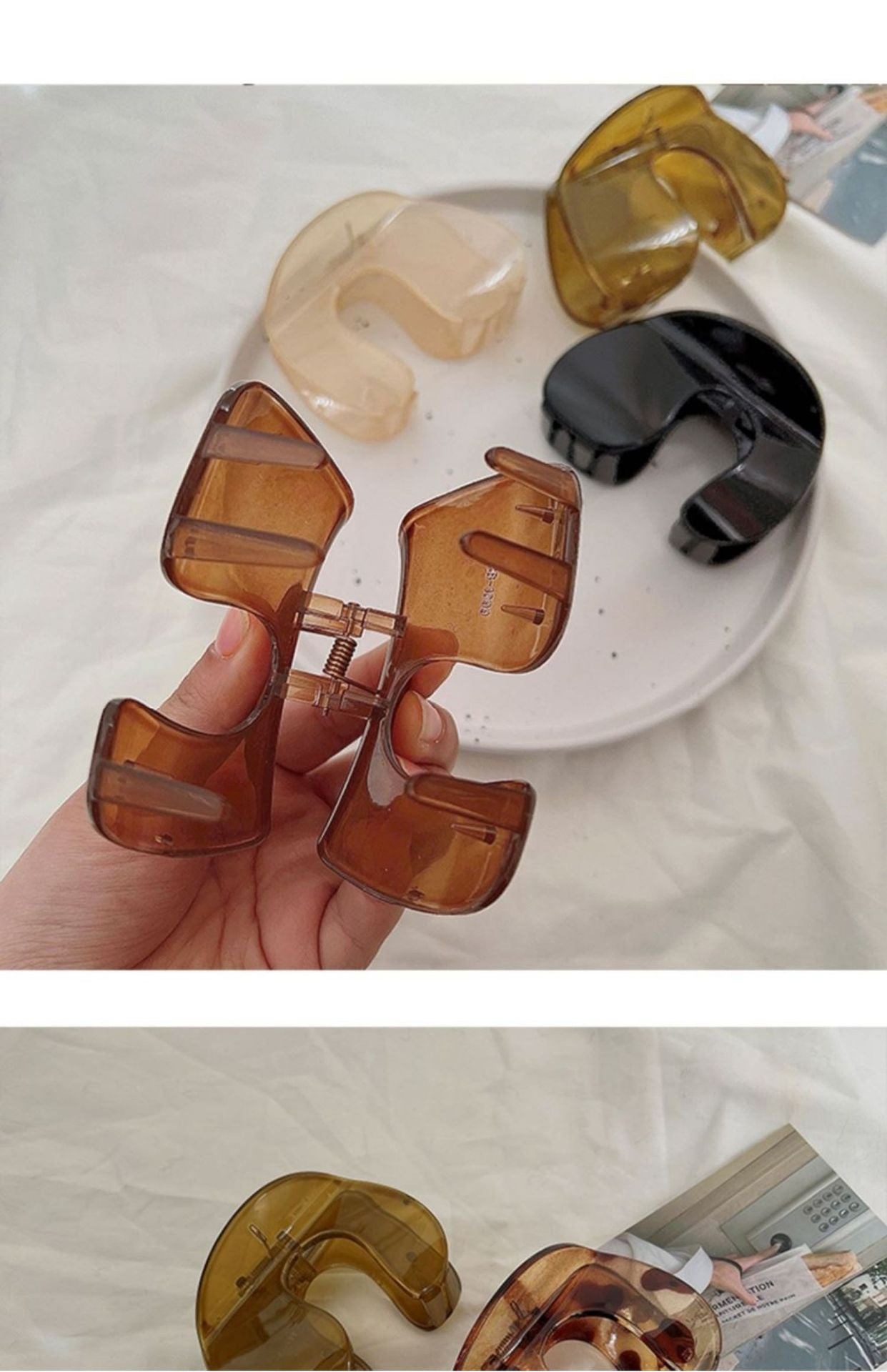 women's ig style geometric plastic stoving varnish hair claws