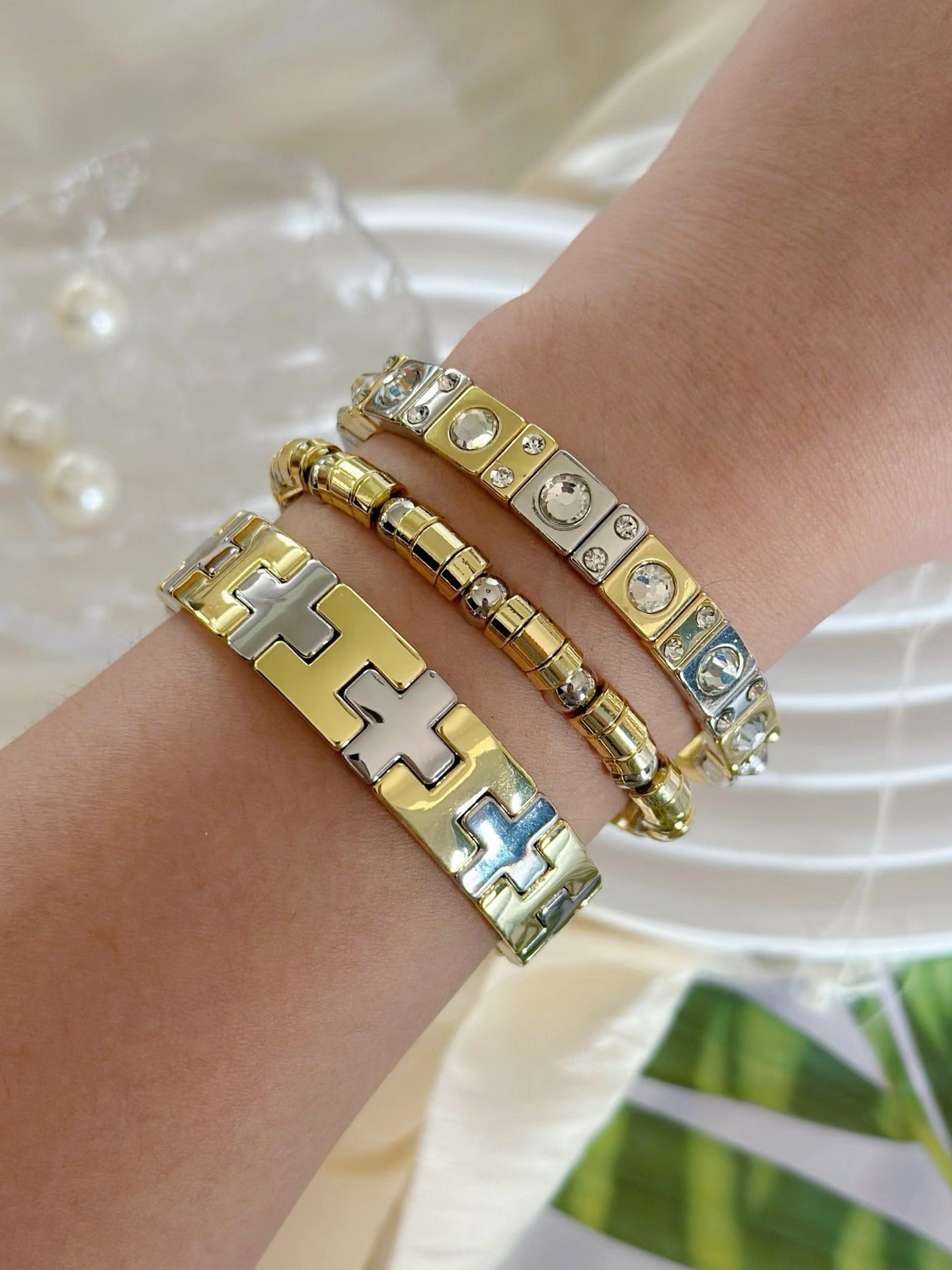 Copper Plating Geometric Bracelets