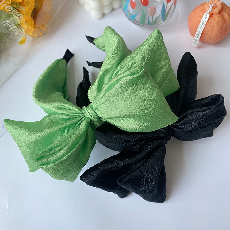 fashion bow knot gauze pleated hair band 1 piece