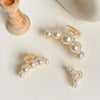 simple style geometric artificial pearl handmade hair claws 1 piece