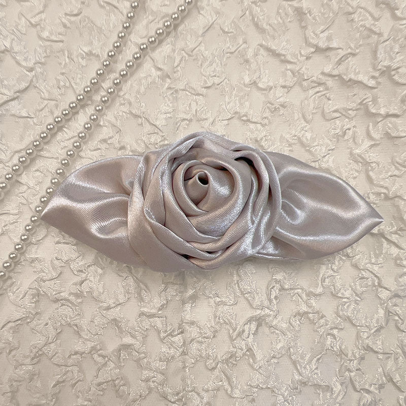 Women's Sweet Solid Color Flower Cloth Hair Clip