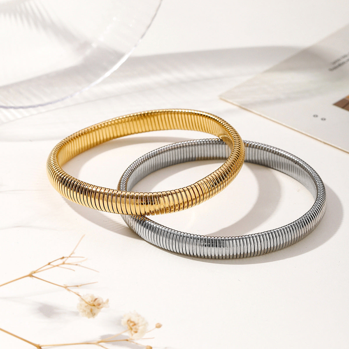 Simple Style Classic Style Solid Color 304 Stainless Steel Bangle In Bulk