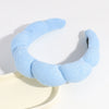 women's lady solid color sponge knit rib-knit hair band