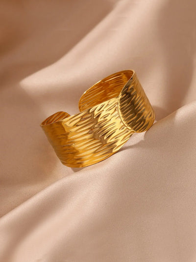 Retro Simple Style Geometric 304 Stainless Steel 18K Gold Plated Bangle In Bulk