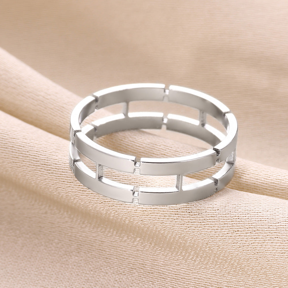 Jewelry Simple Style Commute Geometric 304 Stainless Steel 18K Gold Plated Rings