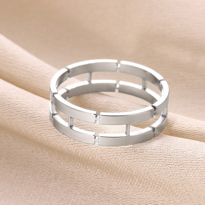 Jewelry Simple Style Commute Geometric 304 Stainless Steel 18K Gold Plated Rings