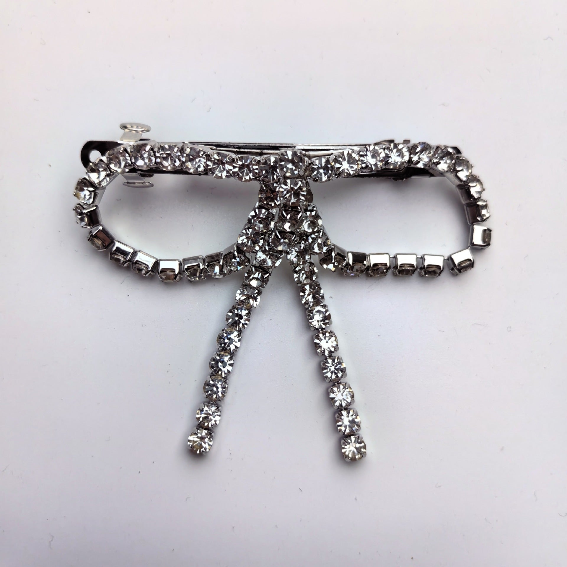 Women's Cute Bow Knot Glass Iron Copper Handmade Hair Clip