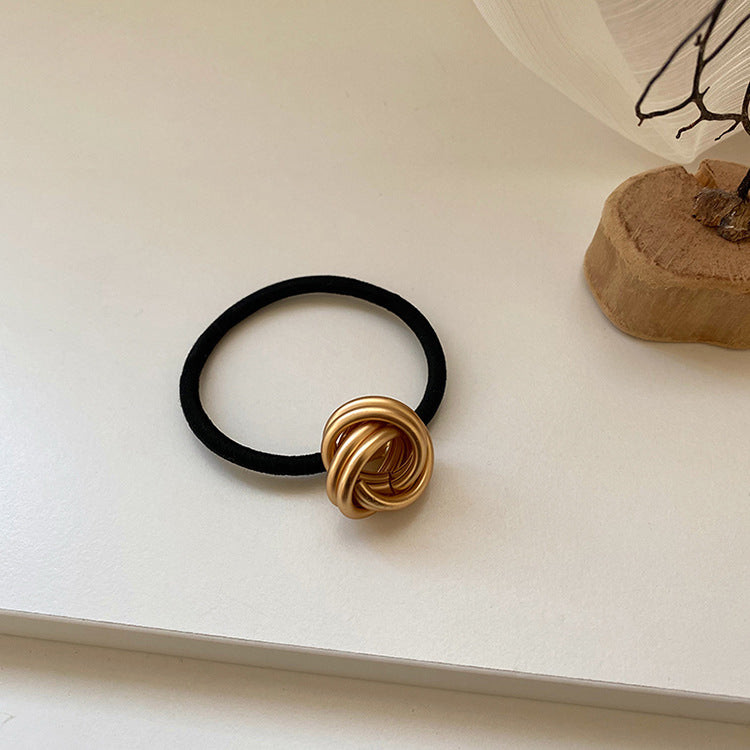 lady circle alloy rubber band plating hair tie