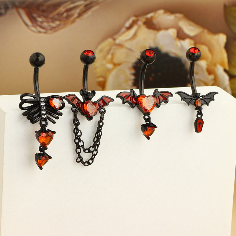 1 Piece Belly Rings Simple Style Heart Shape Copper Inlay Rhinestones Nipple Rings & Studs Belly Rings