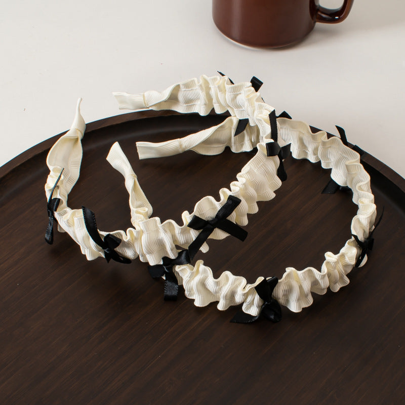Women's Sweet Simple Style Bow Knot Cloth Pleated Hair Band