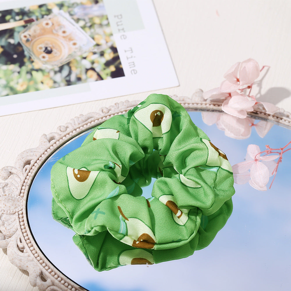 fashion floral fruit printing hair scrunchies