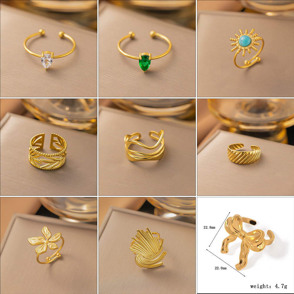 Jewelry Sweet Bow Knot Titanium Steel Plating Rings