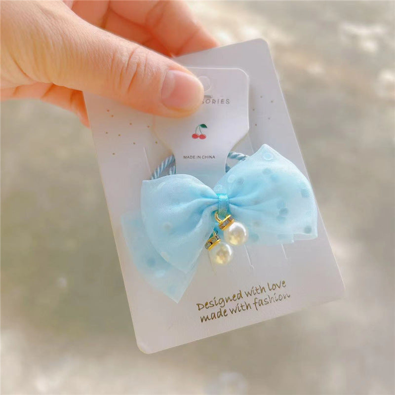 simple style bow knot cloth hair clip