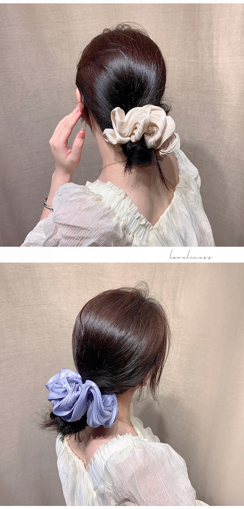 simple style solid color cloth hair tie