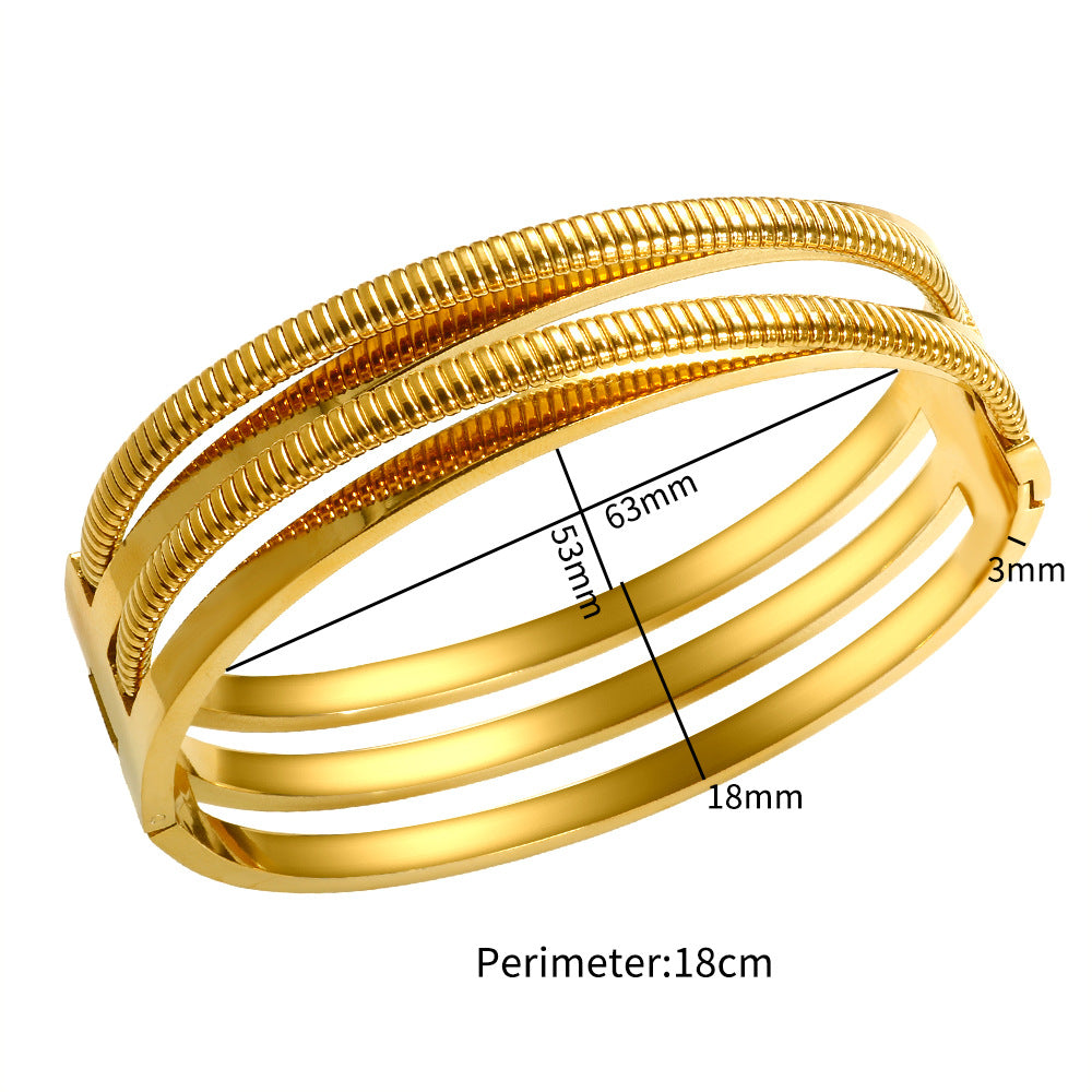 Simple Style Geometric 304 Stainless Steel Bangle In Bulk