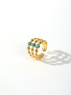 Jewelry Elegant Retro U Shape Oval 304 Stainless Steel Open Rings