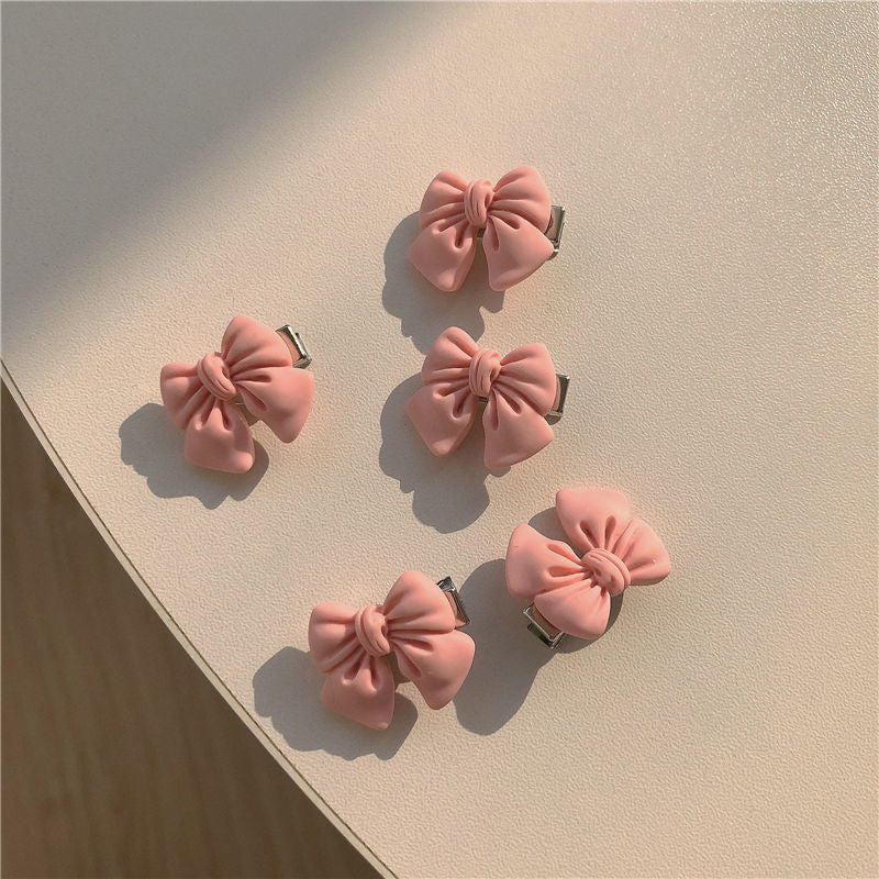 sweet heart shape bow knot plastic resin hair clip