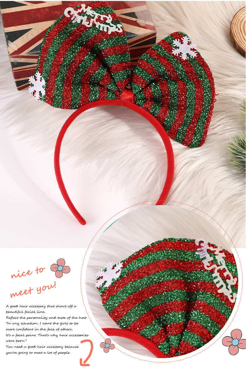 cartoon style plaid bow knot cloth hair band 1 piece