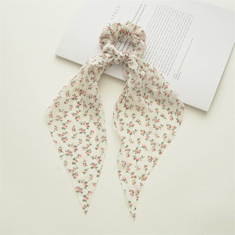 pastoral flower cloth hair tie
