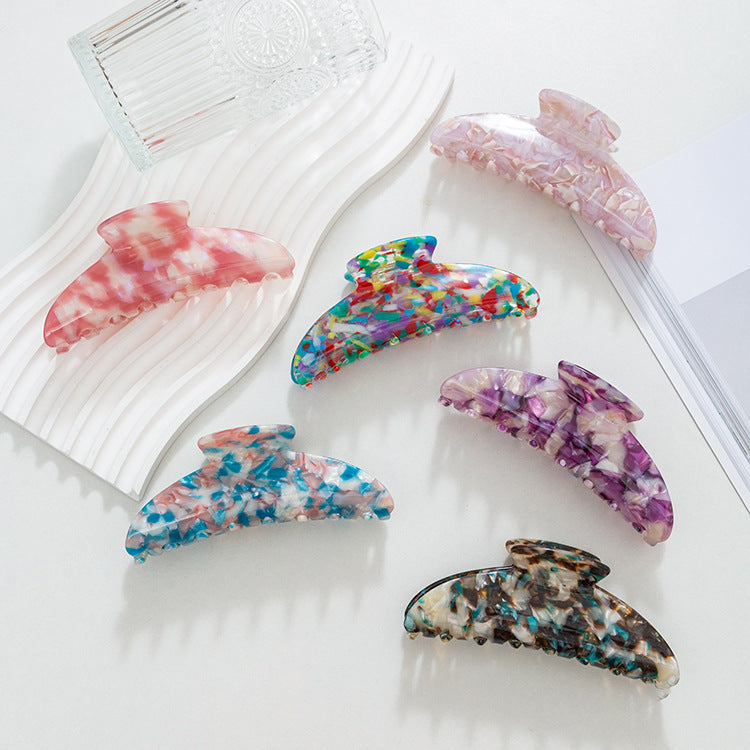 Urrykid Korean Style New Retro Pattern Acetate Grip Back Head Updo Large Size Shark Clip Grip