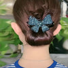 elegant bow knot plastic inlay rhinestones hair clip
