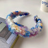 fashion plaid cloth handmade artificial pearls rhinestones hair band 1 piece