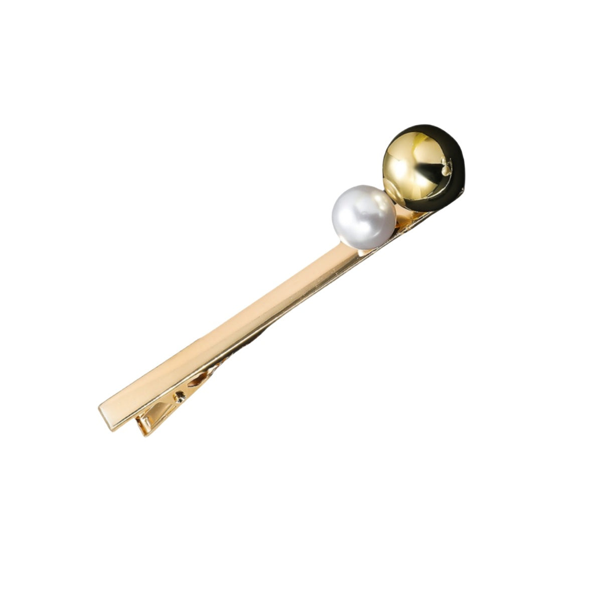 women's simple style geometric metal plating inlay artificial pearls hair clip