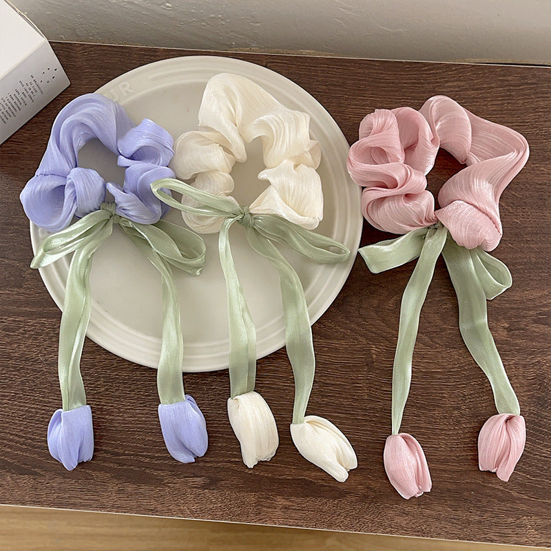 Women's IG Style Sweet Flower Bow Knot Cloth Hair Tie