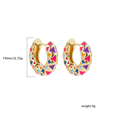 1 Pair Simple Style Rhombus Enamel 304 Stainless Steel Earrings